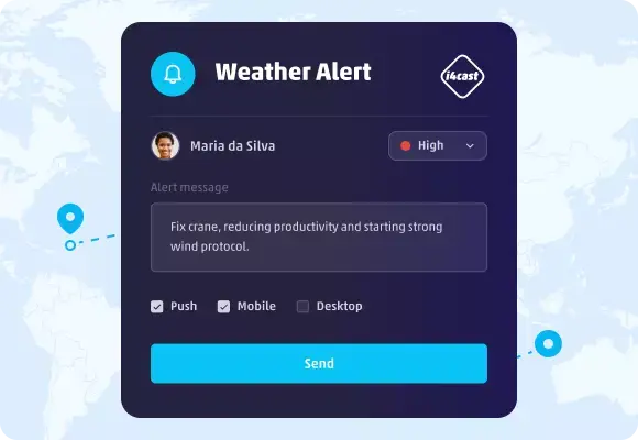 Receive alerts before, during and/or after the event occurrence